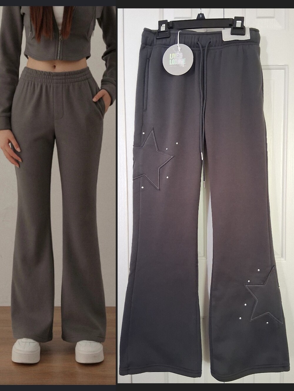 NWT! Star Studded Wide Leg Flare Sweatpants